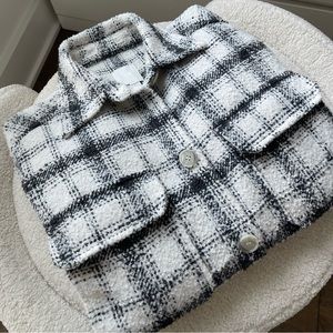 H&M CHECKERED/PLAID FLANNEL SHACKET